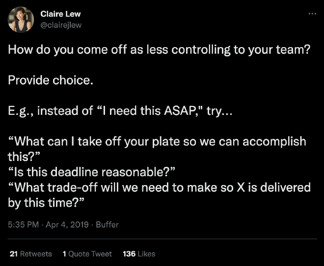 Tweet by @clairejlew