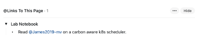 Screenshot of backlinks in Craft