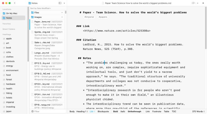 Screenshot of iA Writer