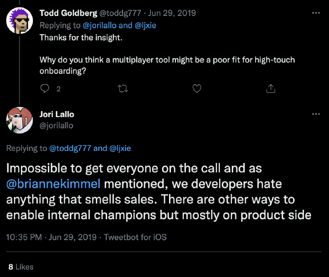 Screenshot of a tweet by @jorilallo